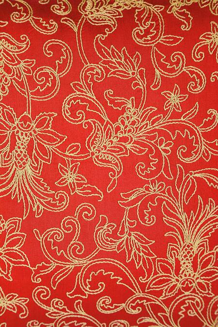 Buy Khaabka Red Cotton Linen Dori, Floral, Jaal Gul And Embroidered Cushion Covers - 2 Pcs Online at Aza Fashions Buy_Khaabka_Red Cotton Linen Dori, Floral, Jaal Gul And Embroidered Cushion Covers - 2 Pcs_Online_at_Aza_Fashions