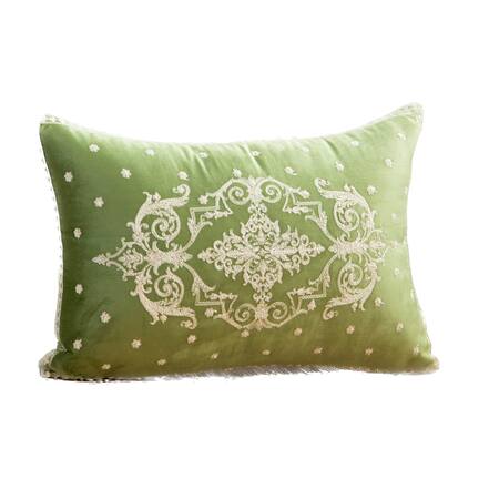 Khaabka Green Velvet Floral Shaakh Work Cushion Covers - 2 Pcs at Aza Fashions Khaabka_Green Velvet Floral Shaakh Work Cushion Covers - 2 Pcs_at_Aza_Fashions