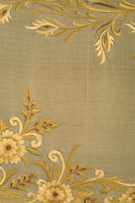 Khaabka Green Chanderi Silk Floral Shaakh Pattern Cushion Covers - 2 Pcs Online at Aza Fashions Khaabka_Green Chanderi Silk Floral Shaakh Pattern Cushion Covers - 2 Pcs_Online_at_Aza_Fashions