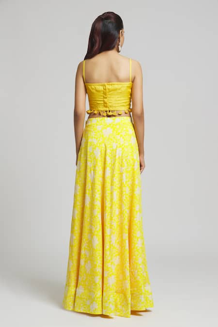 Kalakaari By Sagarika Daffodil Bloom Print Lehenga Blouse Set 