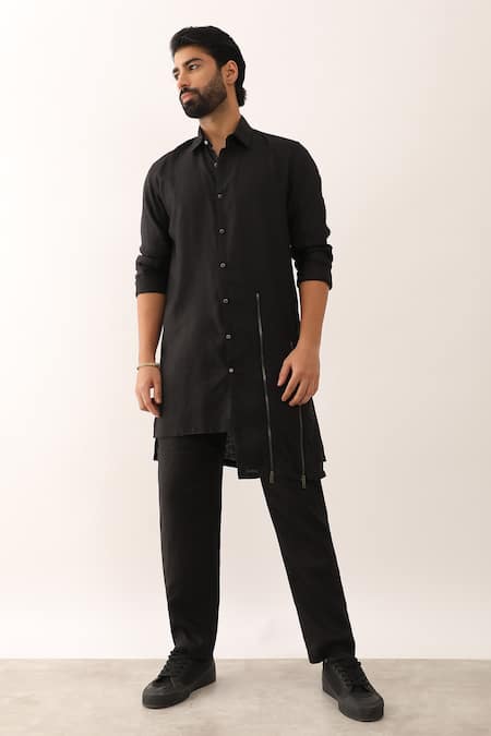 Son of A Noble Snob Yatin Linen Long Shirt With Pant 