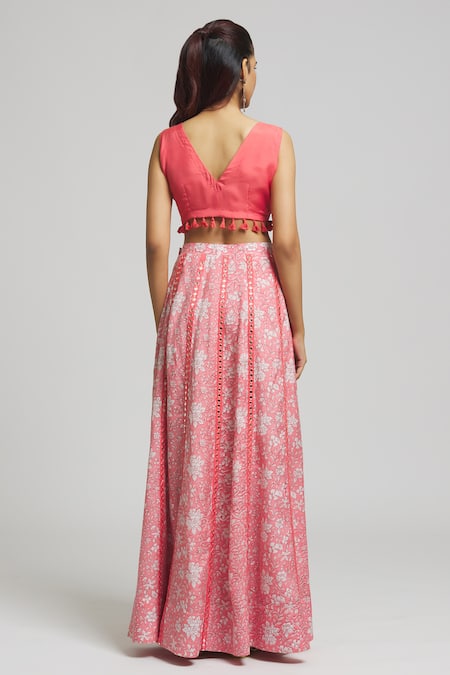 Kalakaari By Sagarika Petunia Bloom Print Lehenga Blouse Set 