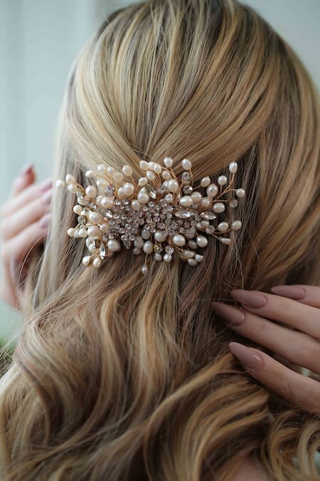 Floristaa By Mahek Elmore Rhinestone Cluster Haircomb 