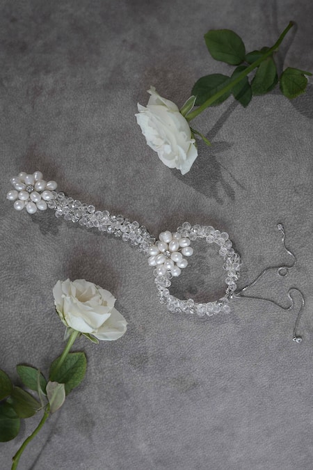 Floristaa By Mahek Gretel Rhinestone Floral Embellished Bracelet 