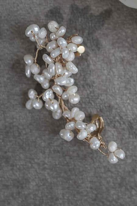 Floristaa By Mahek Valencia Pearl Embellished Ear Cuffs Set of 2 