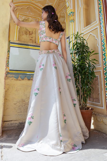 Pasha India Panelled Floral Print Lehenga Set 