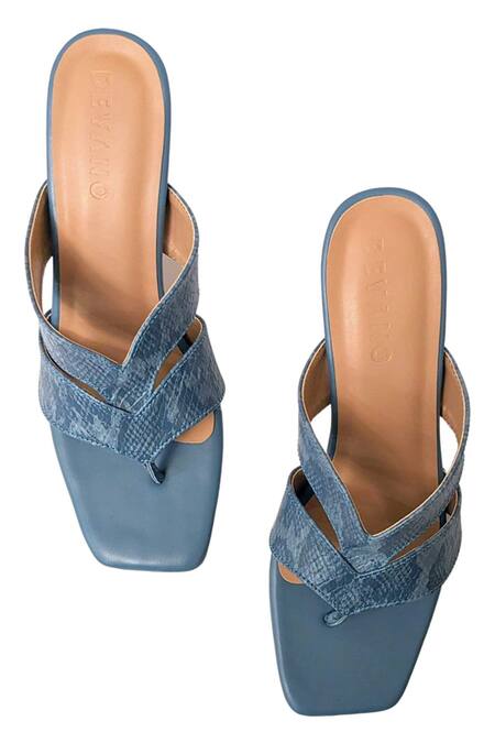 Shop Devano Blue Flow Textured Pattern Heels at Aza Fashions Shop_Devano_Blue Flow Textured Pattern Heels_at_Aza_Fashions