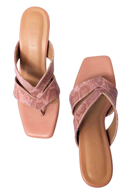 Devano_Pink Flow Split Toe Heels _at_Aza_Fashions
