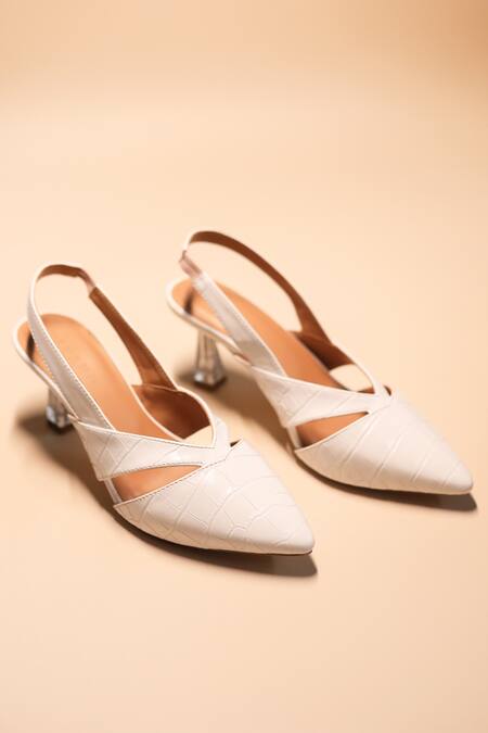 Devano_White Cami Slingback Pointed Toe Pumps _Online_at_Aza_Fashions