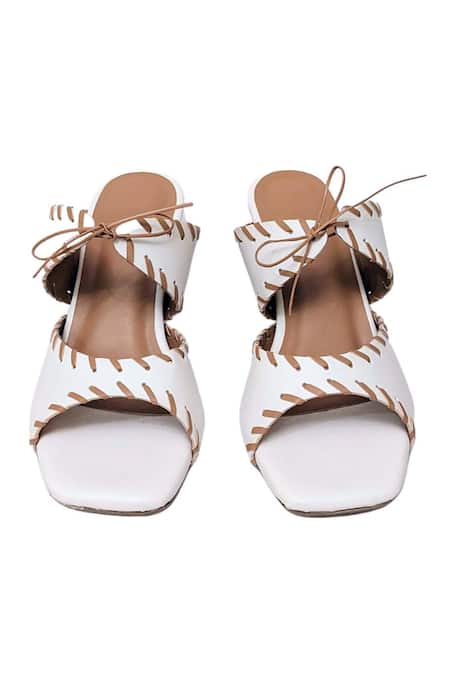 Devano Renata Square Toe Tie Up Heels 