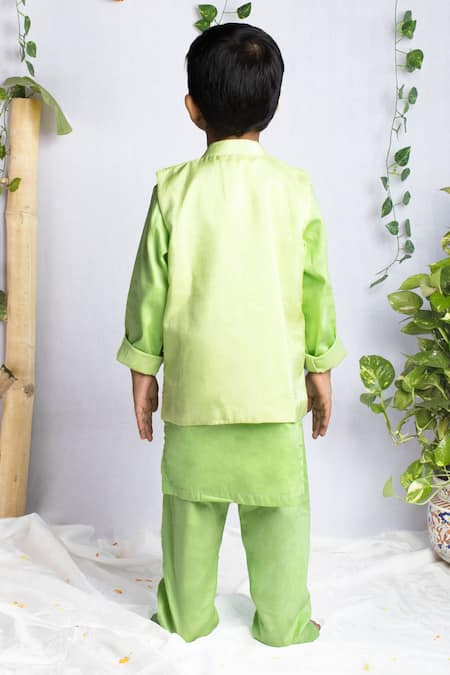 Rage Attire-Sweta Saria Floral Embroidered Bundi Kurta Set 