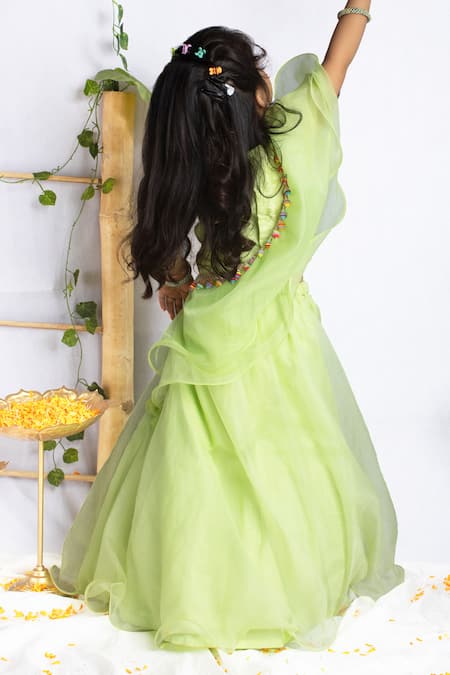 Rage Attire-Sweta Saria Floral Embroidered Blouse Lehenga Set 