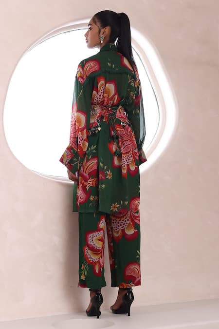 Mahima Mahajan Kanak Floral Print Long Top Pant Set 