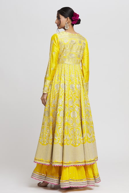 Gopi Vaid Ishanya Embroidered Jacket With Anarkali 