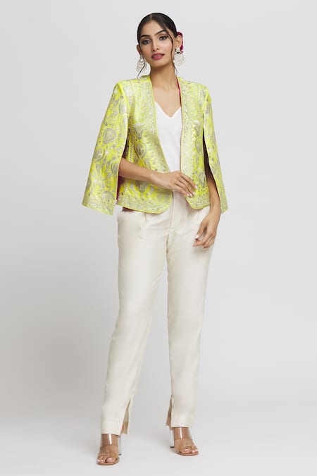 Gopi Vaid Dalnaz Flower Embroidered Blazer 