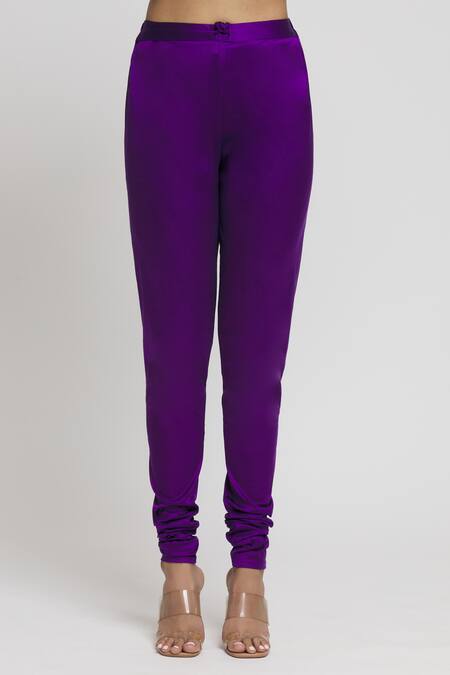 Gopi Vaid_Purple Tussar, Lycra, Chiffon Embroidery Split Aarohi Floral Anarkali Set _at_Aza_Fashions