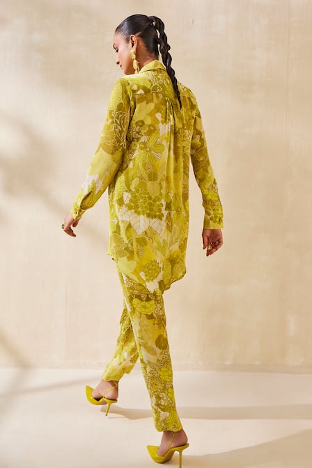 Ankita Dharman Blossom Pattern High-Low Shirt 