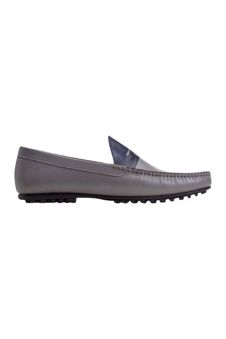 Baron & Bay_Grey Plain Color Block Loafers  _Online_at_Aza_Fashions