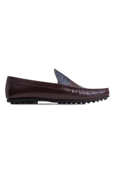 Baron & Bay_Brown Plain Two Tone Loafers  _Online_at_Aza_Fashions