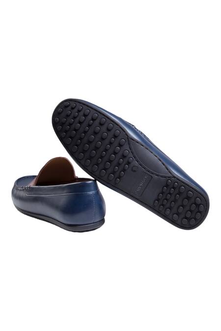Buy_Baron & Bay_Blue Plain Dual Shaded Loafers  _Online_at_Aza_Fashions