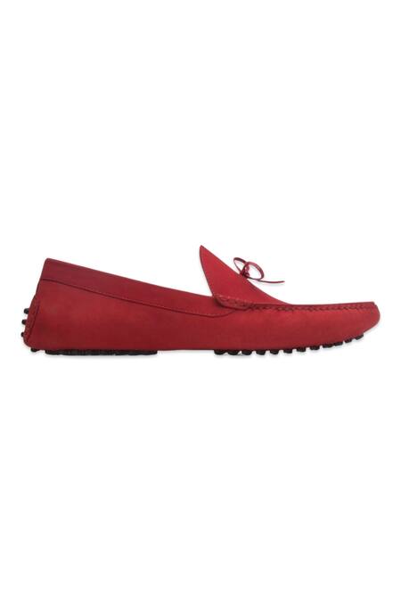 Baron & Bay_Red Plain Weekend Driver Shoes  _Online_at_Aza_Fashions