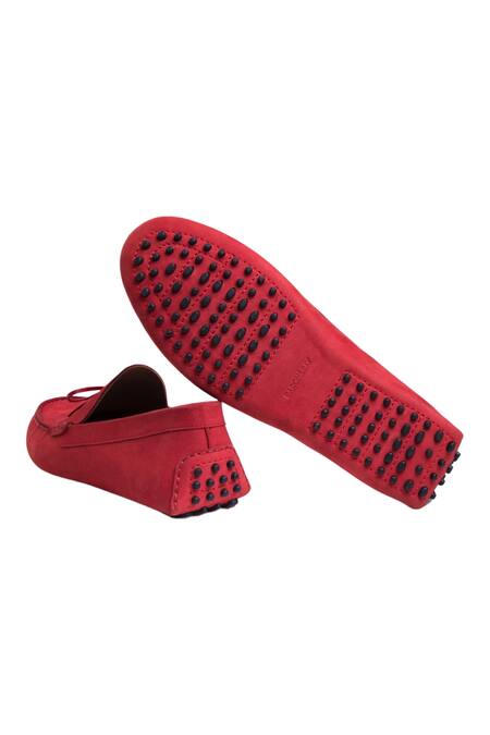 Buy_Baron & Bay_Red Plain Weekend Driver Shoes  _Online_at_Aza_Fashions