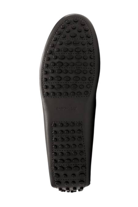 Baron & Bay_Black Plain Marino Napa Leather Shoes  _Online_at_Aza_Fashions