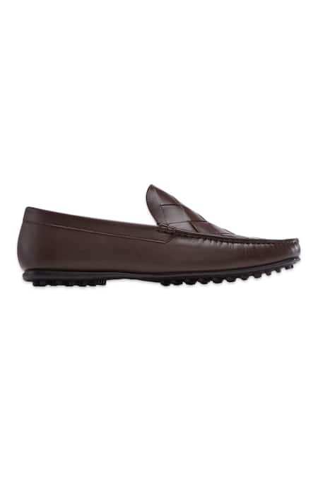 Baron & Bay_Brown Plain Arno Woven Loafers  _Online_at_Aza_Fashions