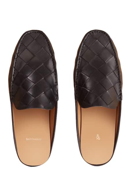 Baron & Bay Arno Woven Backless Loafers 