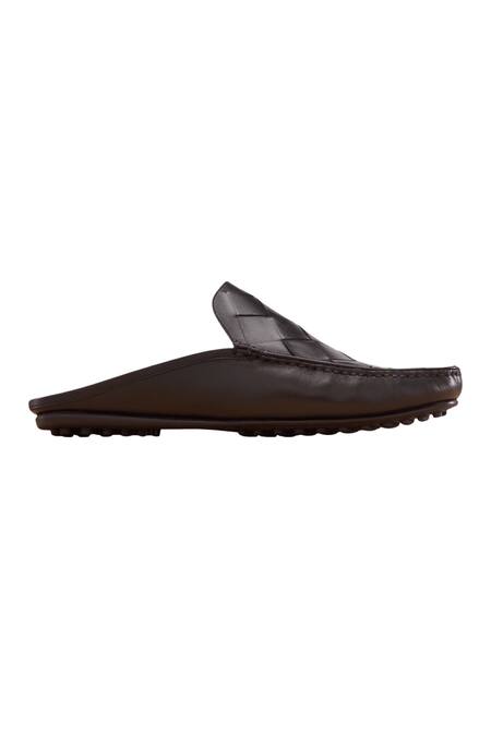 Mens backless loafers online fur