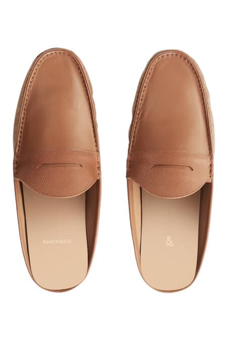 Tan on sale backless loafers