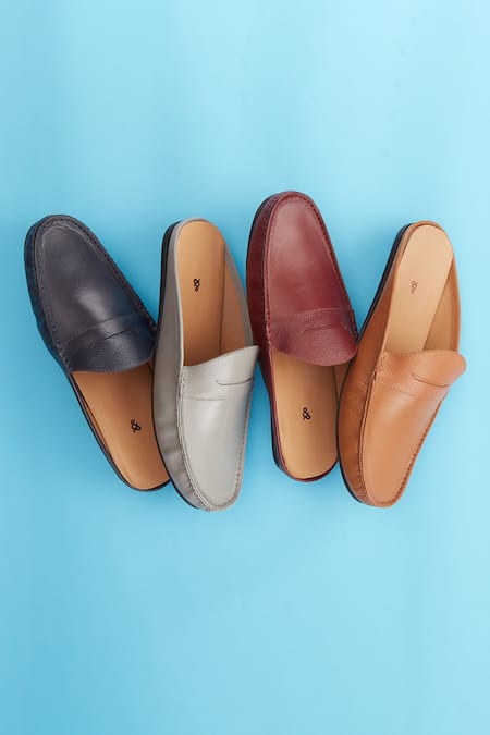 Baron & Bay_Brown Plain Arno Backless Loafers  _Online_at_Aza_Fashions