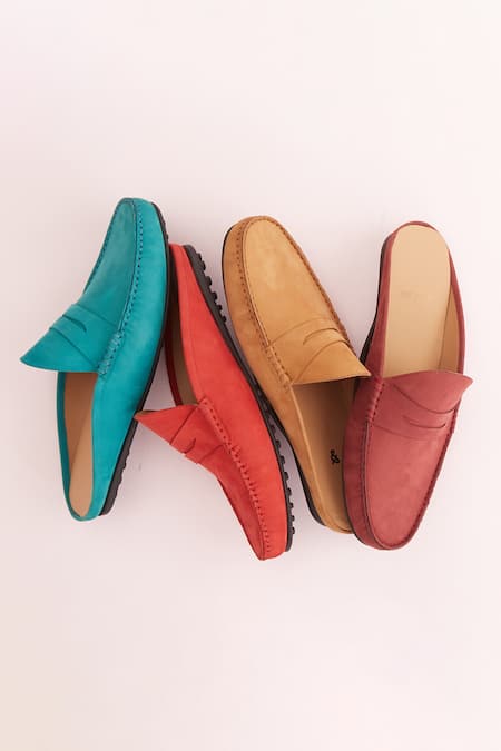 Baron & Bay_Red Plain Arno Loafers  _Online_at_Aza_Fashions
