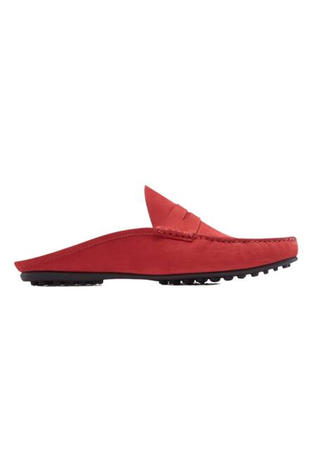 Buy_Baron & Bay_Red Plain Arno Loafers  _Online_at_Aza_Fashions
