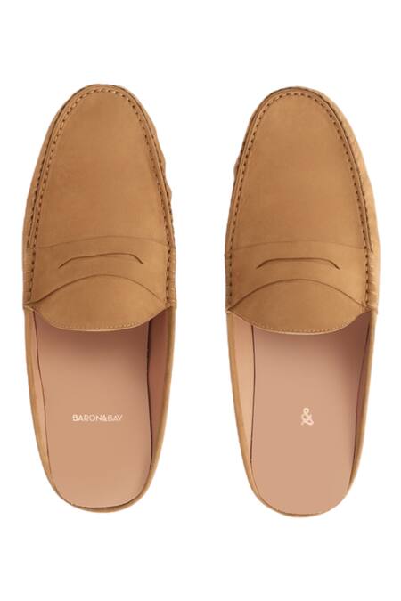 Shop_Baron & Bay_Brown Plain Arno Nubuck Loafers  _at_Aza_Fashions