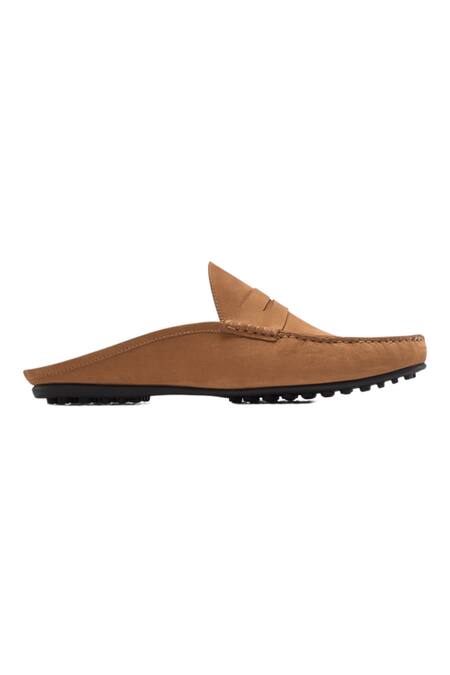 Buy_Baron & Bay_Brown Plain Arno Nubuck Loafers  _Online_at_Aza_Fashions