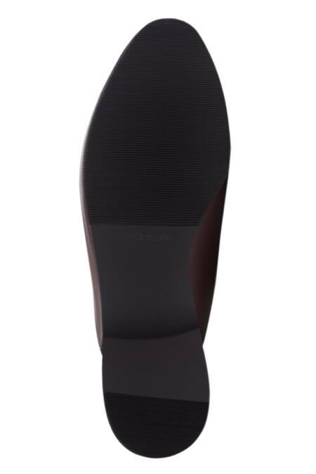 Buy_Baron & Bay_Brown Plain Arzignano Horsebit Backless Shoes  _Online_at_Aza_Fashions