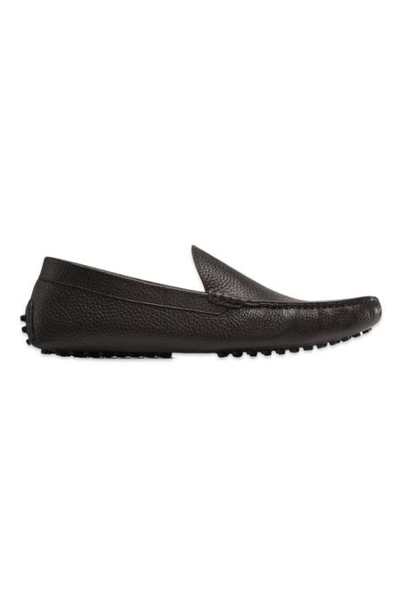 Baron & Bay_Black Marino Milled Textured Shoes  _Online_at_Aza_Fashions