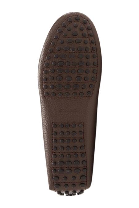 Buy_Baron & Bay_Brown Marino Milled Textured Round Toe Shoes  _Online_at_Aza_Fashions