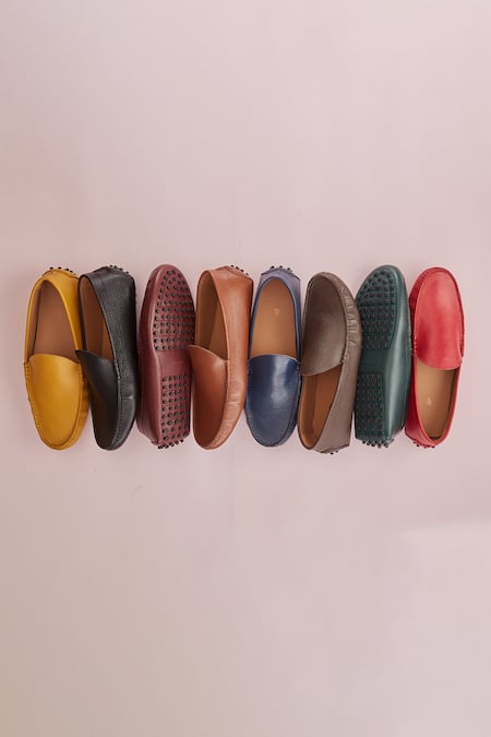 Buy_Baron & Bay_Green Marino Milled Solid Textured Shoes  _Online_at_Aza_Fashions