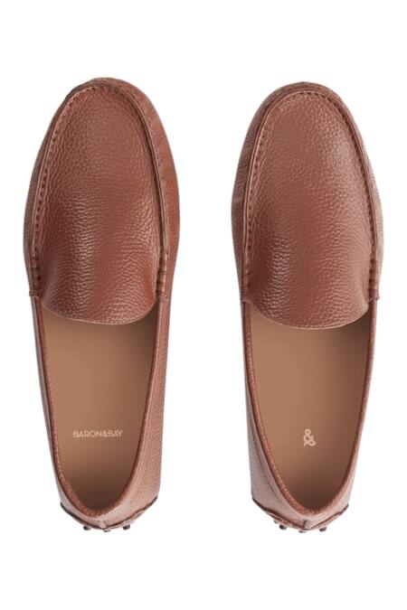 Shop_Baron & Bay_Brown Marino Milled Solid Shoes  _at_Aza_Fashions