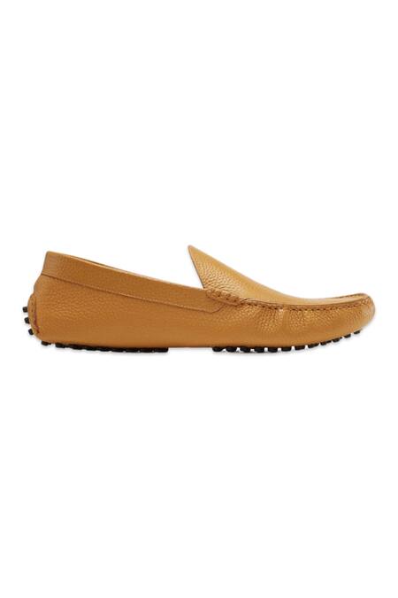 Buy_Baron & Bay_Yellow Marino Milled Plain Shoes  _Online_at_Aza_Fashions