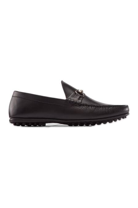 Baron & Bay_Black Embellished Arno Horsebit Penny Loafers  _Online_at_Aza_Fashions