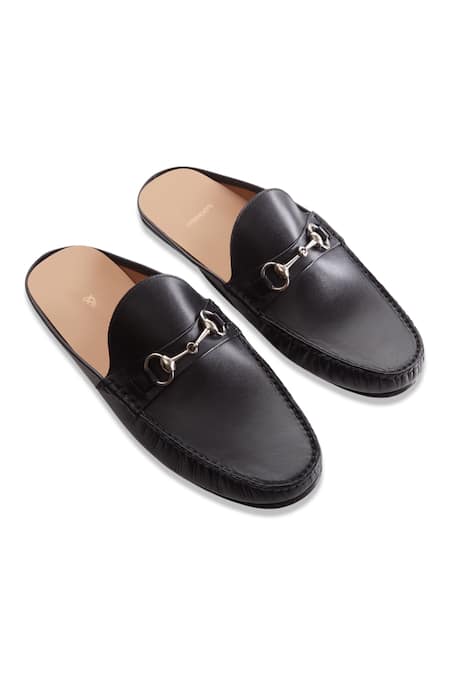 Mens backless loafers online fur