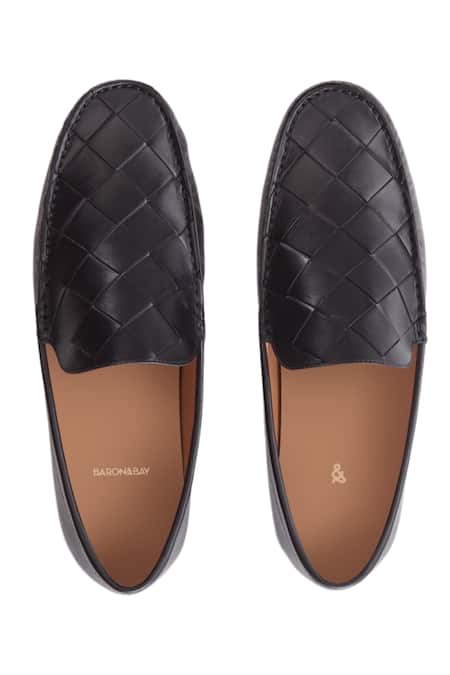 Baron & Bay Arno Basket Woven Penny Loafers 