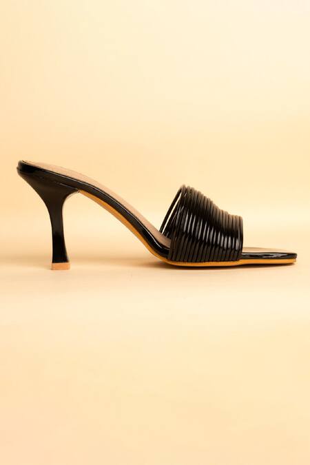 Buy Mykono Black Peony Multi Strap Heels Online at Aza Fashions Buy_Mykono_Black Peony Multi Strap Heels_Online_at_Aza_Fashions