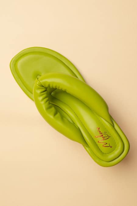 MYKONO Green Split Toe Cushioned Strap Heels