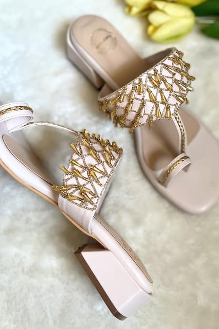 Modanta Footwear Latkan Embellished Kolhapuri Heels 