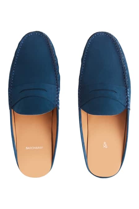 Baron & Bay Arno Cutwork Backless Penny Loafers 
