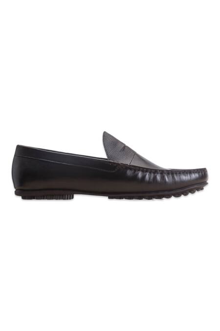Baron & Bay_Black Arno Solid Penny Loafers  _Online_at_Aza_Fashions